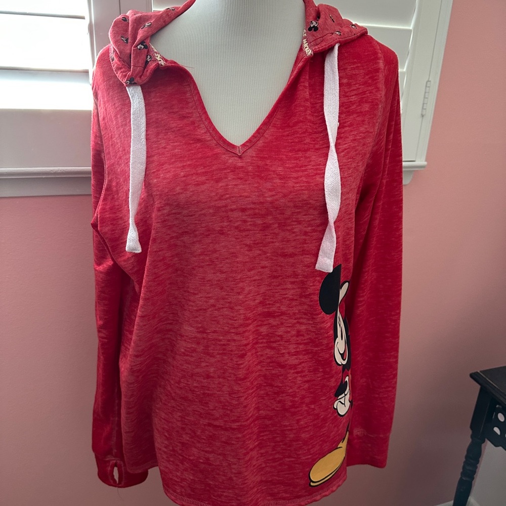 Disney  Parks Red Hooded Women's Top